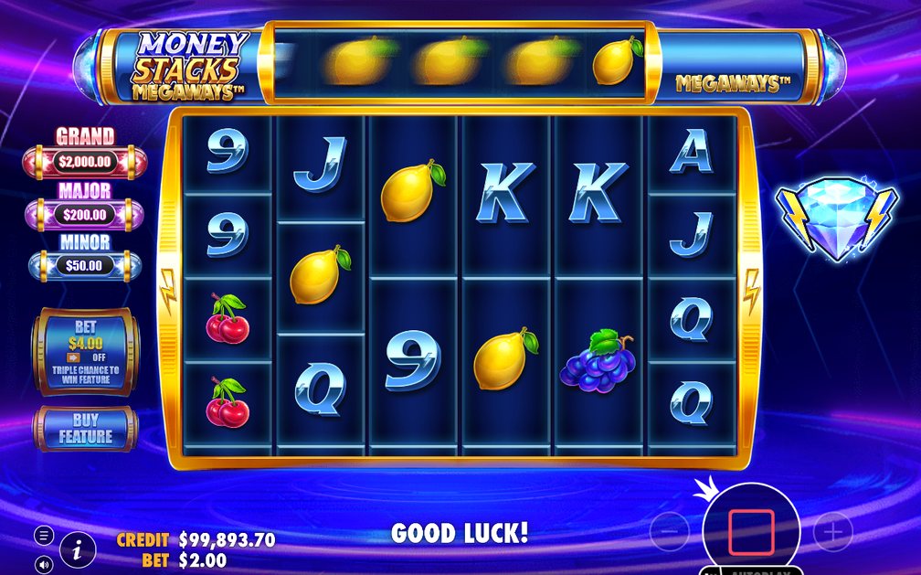 Base Game med MONEY-symboler på hjul 2 till 5