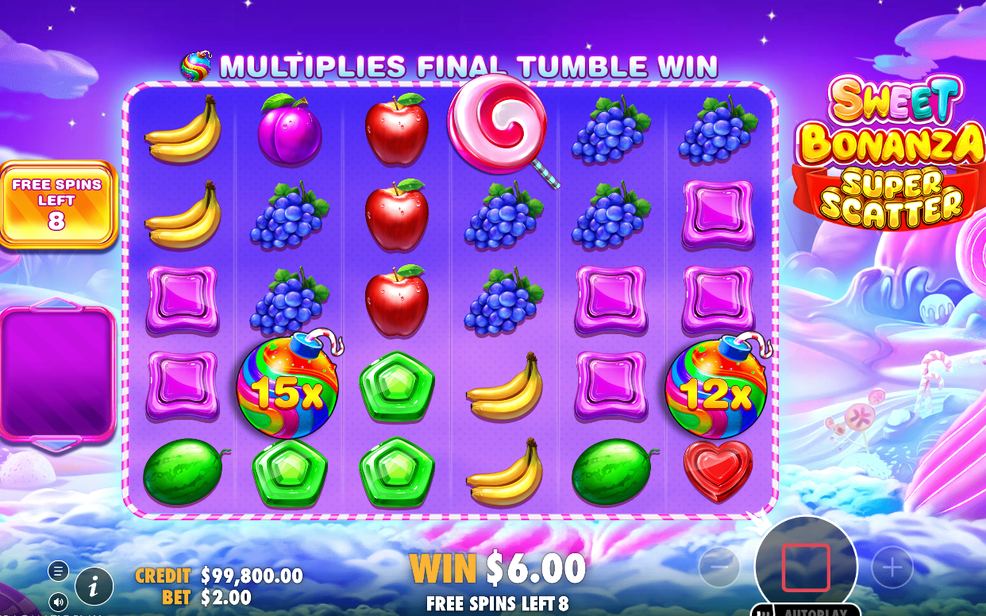 Free Spins där bombvärdena läggs ihop efter varje tumble.